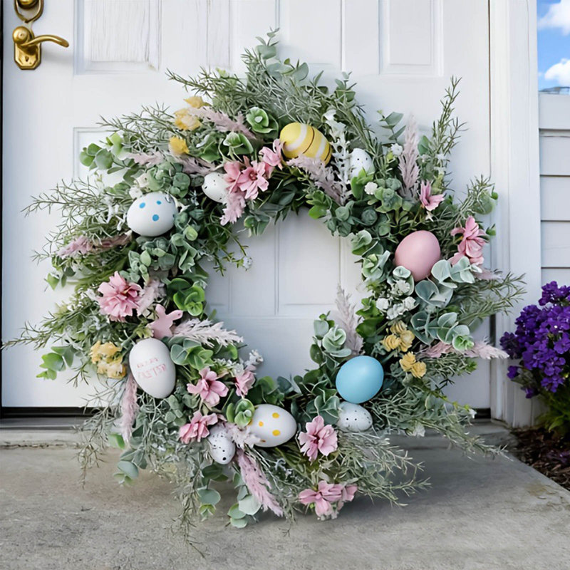 Easter Egg Wreath Eucalyptusing Plastic Easter Bunny Decoration