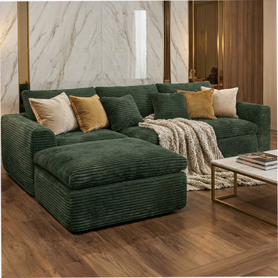 Boneless 108-Inch High-Resilience Sponge Sofa With Cloud-Like Cushions And Flexible Modular Design.