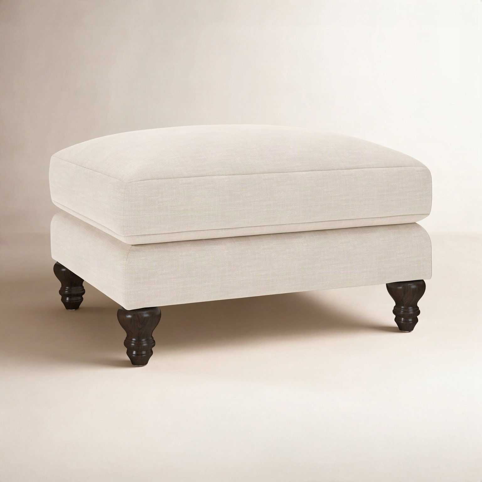 Walters Upholstered Ottoman, Canvas Navy Sunbrella® Canvas