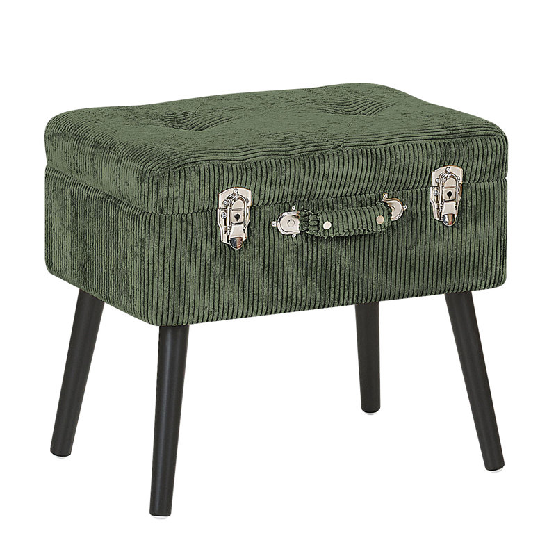 Burger 52cm Wide Rectangle Ottoman with Storage, Green