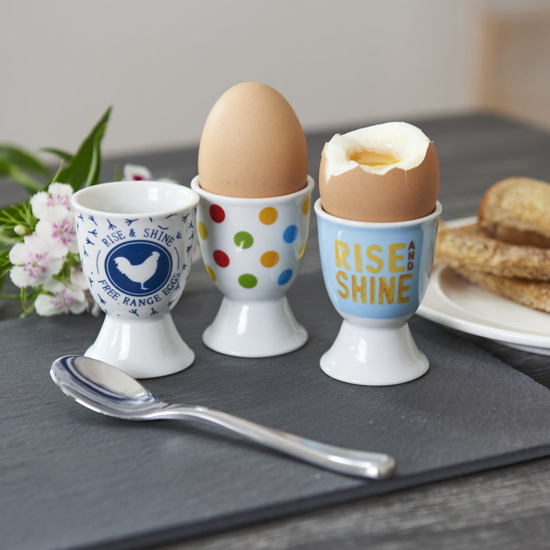 KitchenCraft Traditional Blue Hen Porcelain Egg Cups