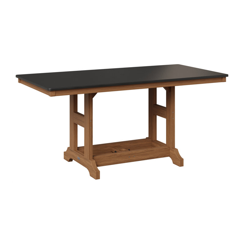 Table de salle à manger rectangulaire Berlin Garden, Acajou antique, Noir martelé, H 30,87 po x l 66 po x P 33 po