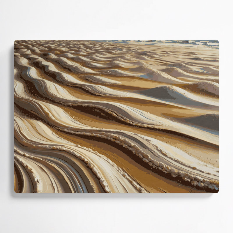 Art mural en métal brun Coastal Sandy Ripple, H 11 po x l 14 po