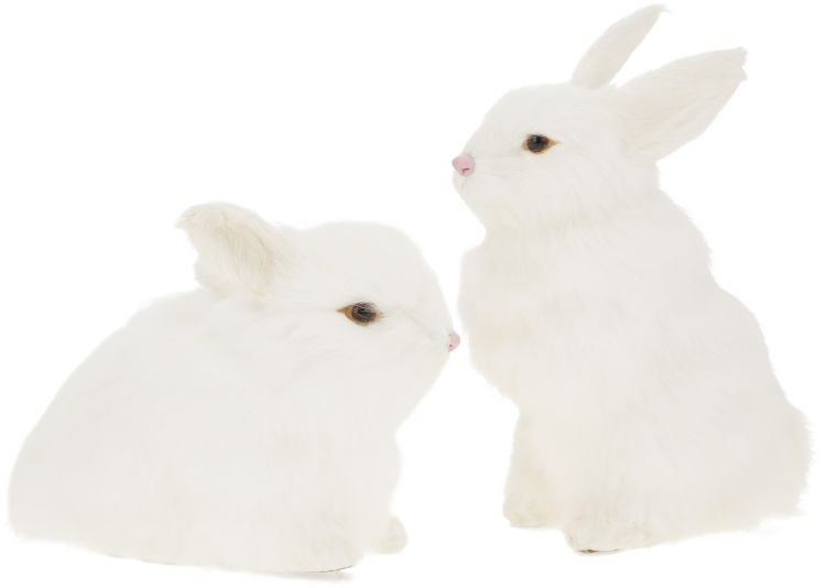 Ensemble de 2 figurines et objets de collection de lapin de Pâques