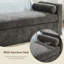 Banc moderne en chenille avec accoudoirs et deux coussins-1063899839
