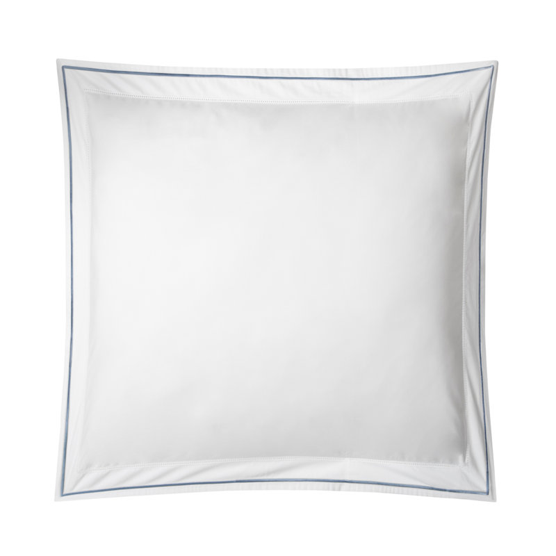 Sierra 100% Egyptian cotton percale Shams, white/ latte, Boudoir