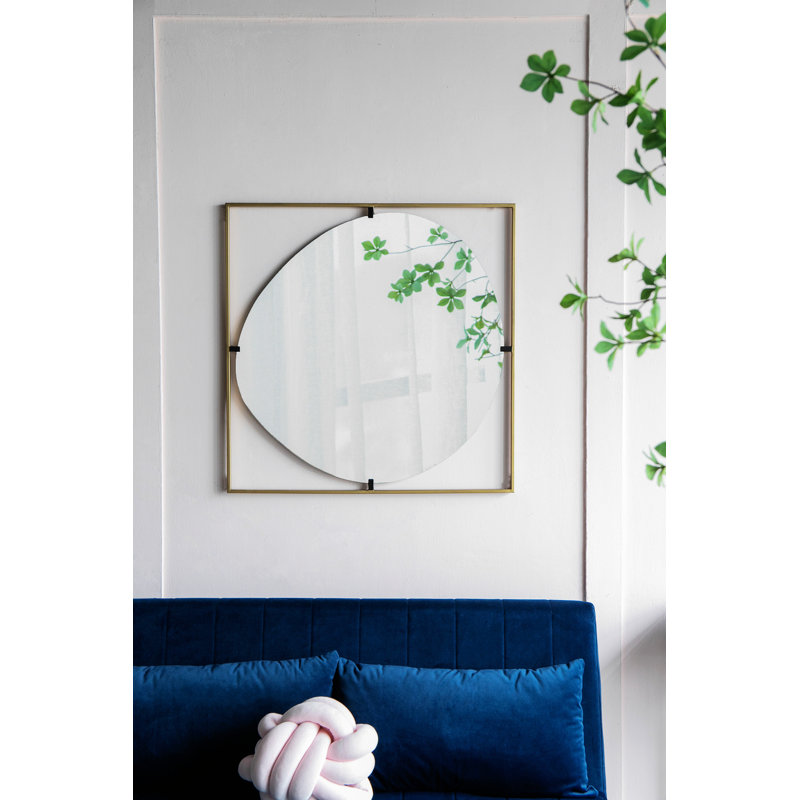Miroir à cadre en métal, miroir de conception contemporaine pour la salle de bain, vestibule, 31,9 po x 31,9 po