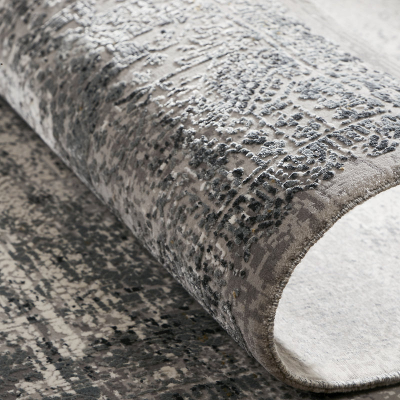 Area Rug in Gray, Rectangle 9'9" x 13'9"