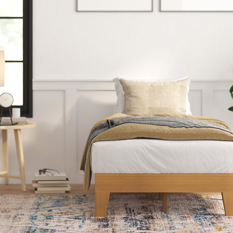 Lit en bois massif, Naturel, Simple