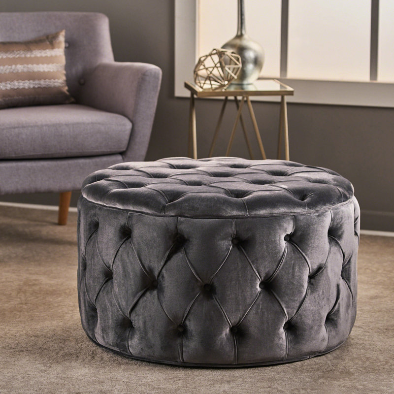 Velours gris avec revêtement - et repose-pieds confortable et polyvalent