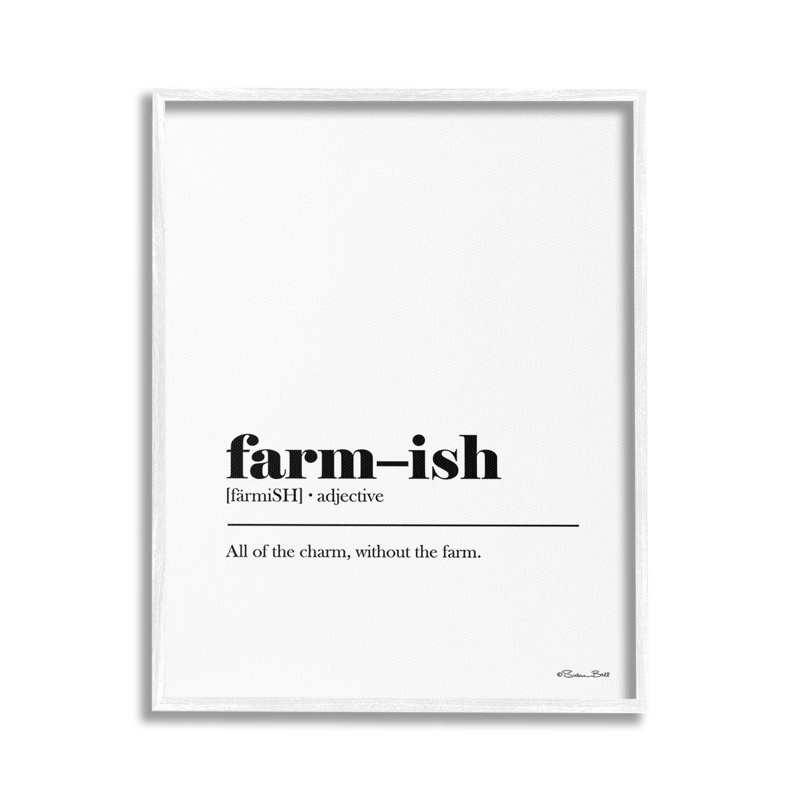 «Farm-ish», définition giclée amusante par Susan Ball, Estampe numérique encadrée blanc bord de mer, H 30 po x l 24 po