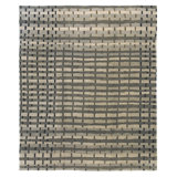 Rag Striped Area Rug in Brown/Gray/White
