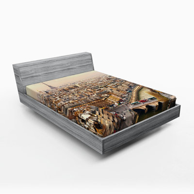 Eiffel Tower Microfiber Fitted Sheet