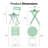 3-Piece Folding Bistro Set,Light Green-111216462