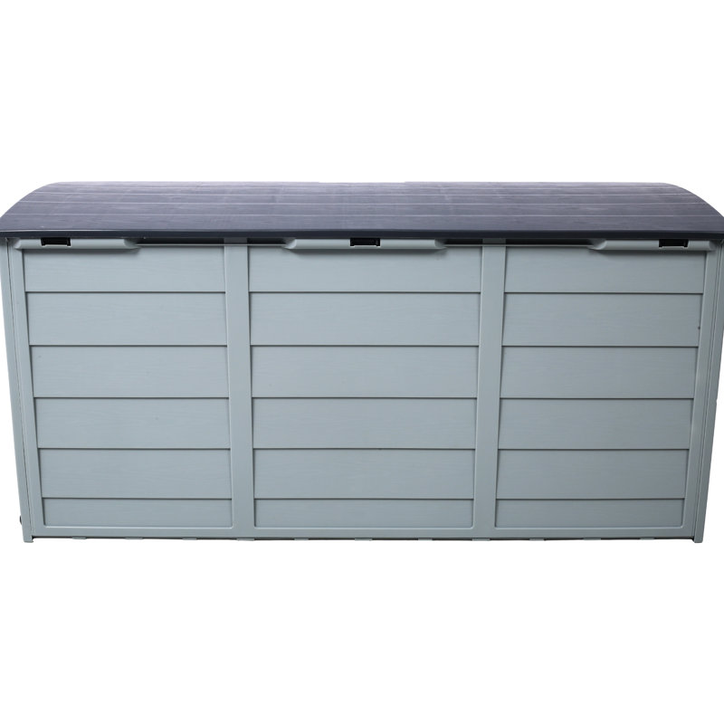 Outdoor Pool Deck Box - 75 Gallon Resin Storage Shed With Wheels For Patio Furniture, Garden Tools In Backyard All Weather Organization