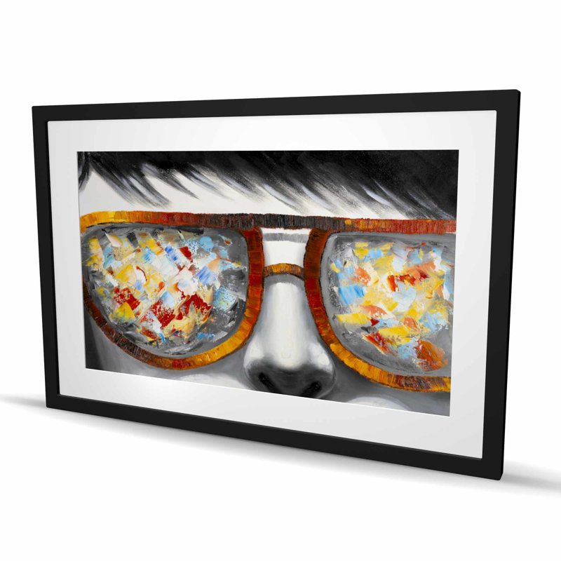 Lunettes de soleil colorées - Modern Livingroom, H 24 po x l 36 po, Noir