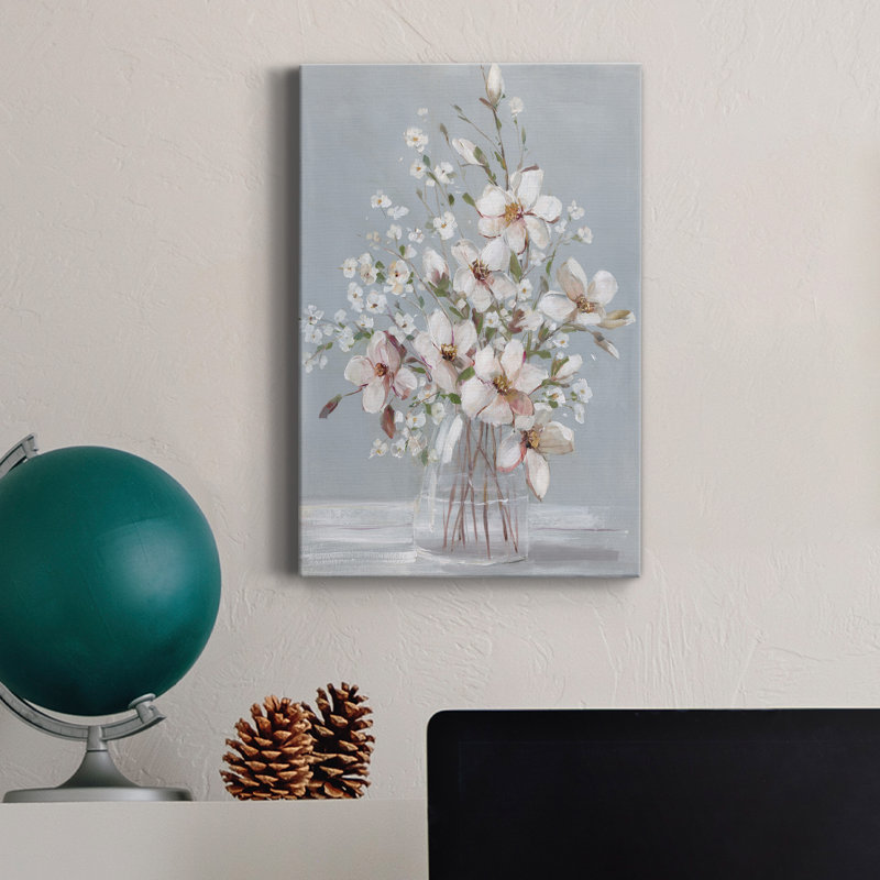 Magnolia Romance - peinture sur toile tendue, H 48 po x l 32 po x P 1 po