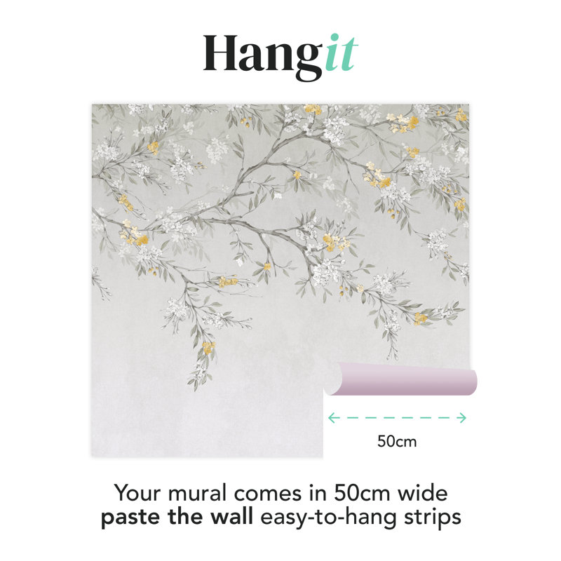 Superfresco Easy Blossom Trail Print To Order Fixed Size 2.8m x 3m Mural, Yellow