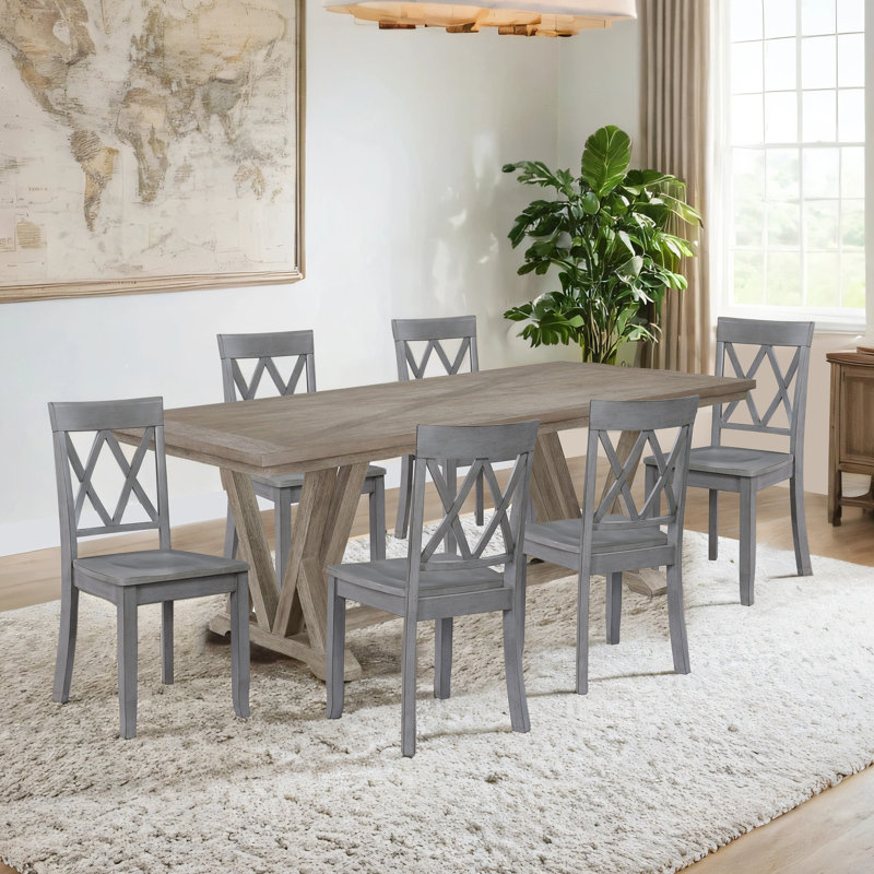 Chaises de salle à manger en bois de 17 po de large Brookner, Gris ancien, 6