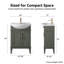 Ensemble de meuble-lavabo simple autoportant 24 po avec plateau en céramique Arlowene-956549730-999969609