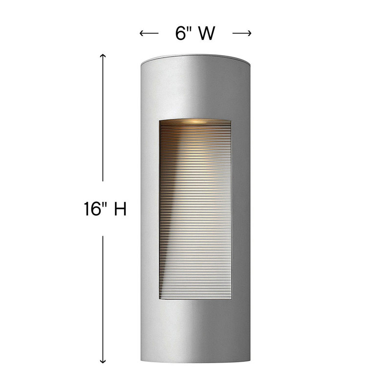 Luna LED 2-Light Outdoor Flush Mount, 24" H x 9" W x 4" D, Titanium, Halogen