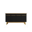 Buffet Yonkers de 63 po de style Mid-Century moderne avec 4 tablettes noires-1212492834