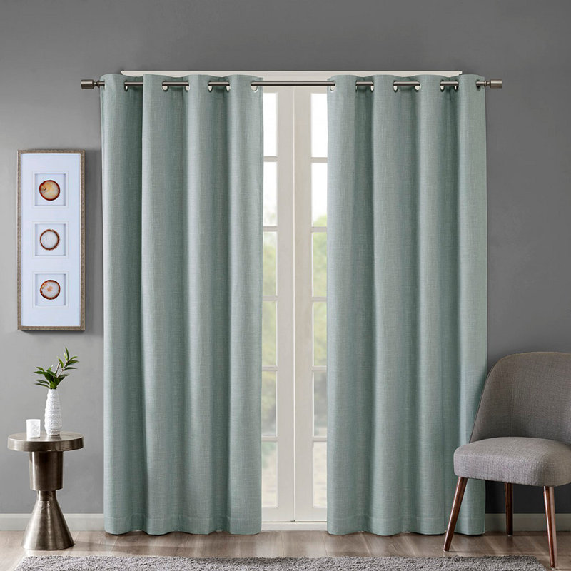 Panneau de rideau occultant imprimé avec œillets (seulement 1 panneau PC), Poussière d'écume de mer, L 50 po x L 54 po