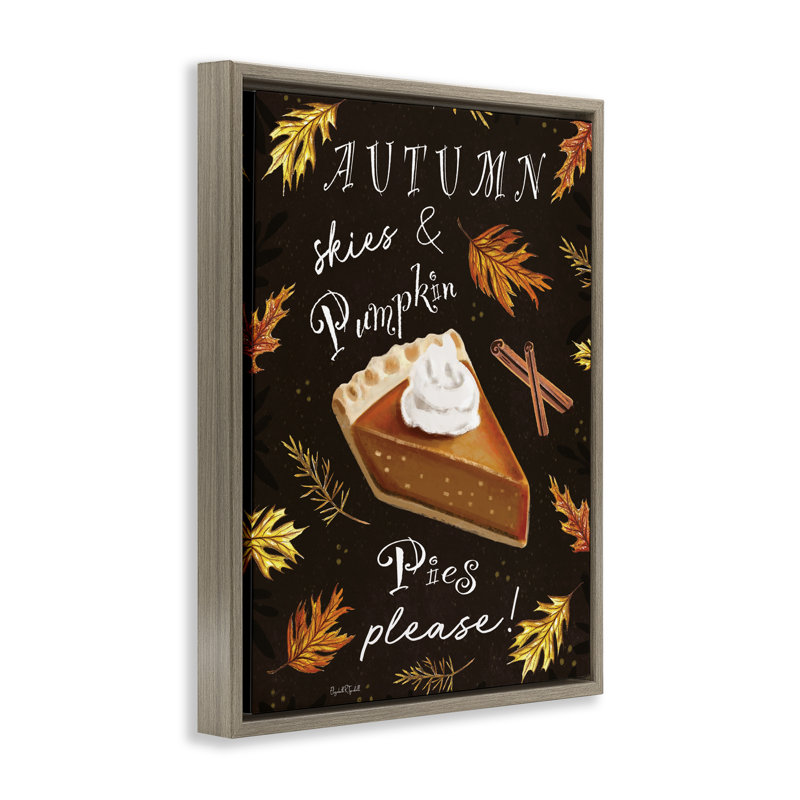 Cadre flottant Autumn Skies & Pumpkin Pies, design par Elizabeth Tyndall, H 21 po x l 17 po, Cadre flottant orme Montalcino