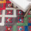 Tapis géométrique en laine / coton tissé à la main Casablanca en rouge / brun / bleu-1718276648
