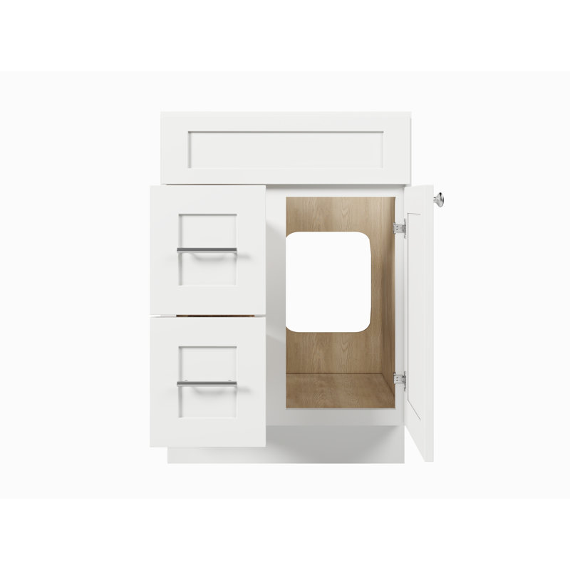 Base de meuble-lavabo simple 24 po seulement, Blanc