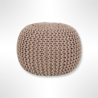 Ls Lychee Cotton Knit Pouf Ottoman 