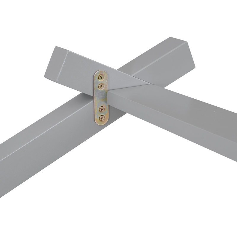 Lit simple en bois avec deux tiroirs, Gris
