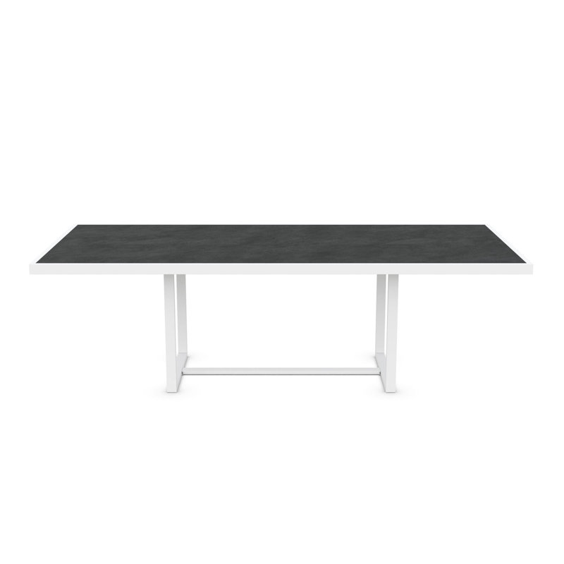 Pavia 96" Dining Table Dekton Top, White, Micron