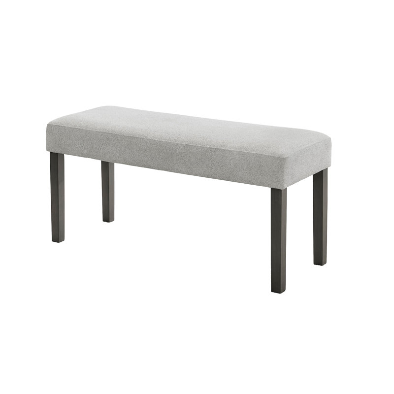 Jeny Dining Bench, Foam Padded Seat, 40 Inch Wide Dark Gray Wood
