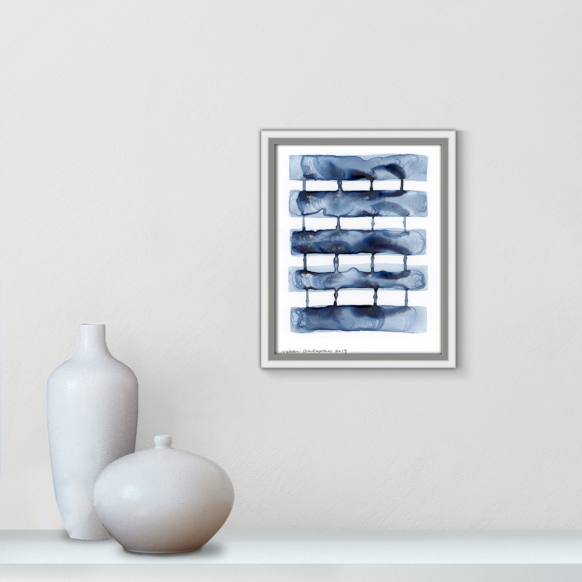 Stitched Together I by Nikki Galapon - Solid Wood Rectangle Print Single Piece Item on Canvas, White Framed Canvas