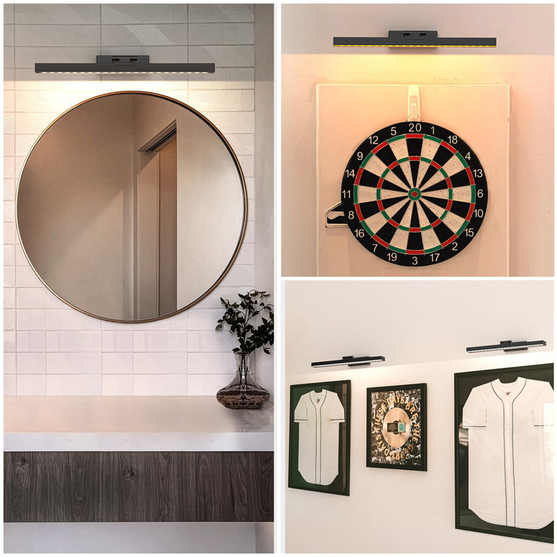 16'' Dimmable Wall Mount Picture Light, Black, 1