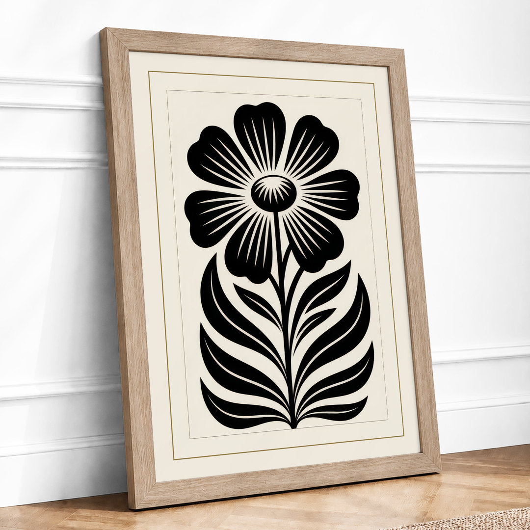 Stylized Flower Botanical - Framed Print