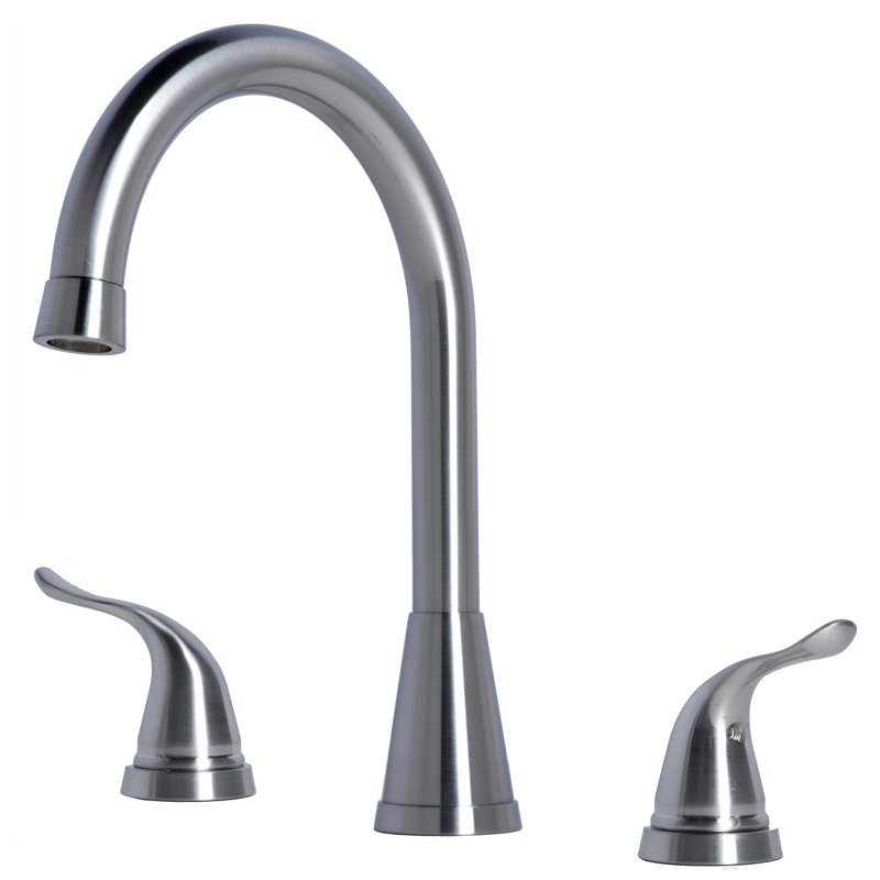 Widespread 2-handle Bathroom Faucet with Drain Assembly, Brushed Nickel
