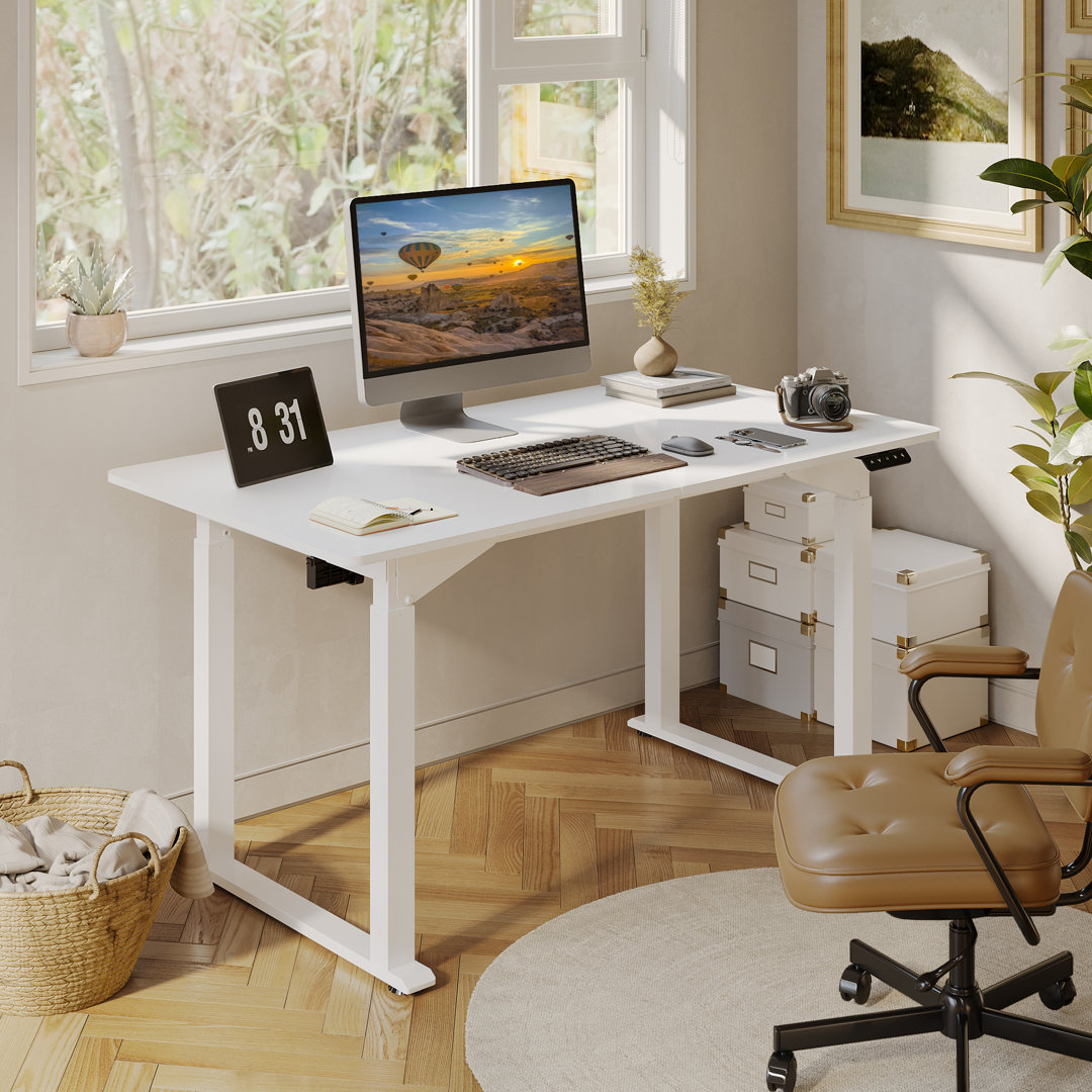 4 Legs Height Adjustable Standing Desk With Splice Board
