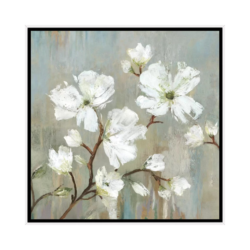 «Sweetbay Magnolia I», reproduction sur toile, H 12 po x l 12 po x P 1,5 po, Pas de tapis, Toile avec cadre blanc