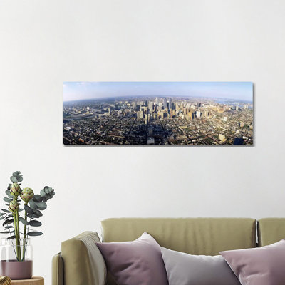 Aerial View of a City, Philadelphia, Pennsylvania, USA 1 Piece Wrapped Canvas Panoramic Wall Art