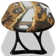 Walnut Oval Metal Base Dining Table