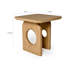 Table de bout latérale 22 po Noe Ohan, plateau carré, bois d'hévéa massif brun clair