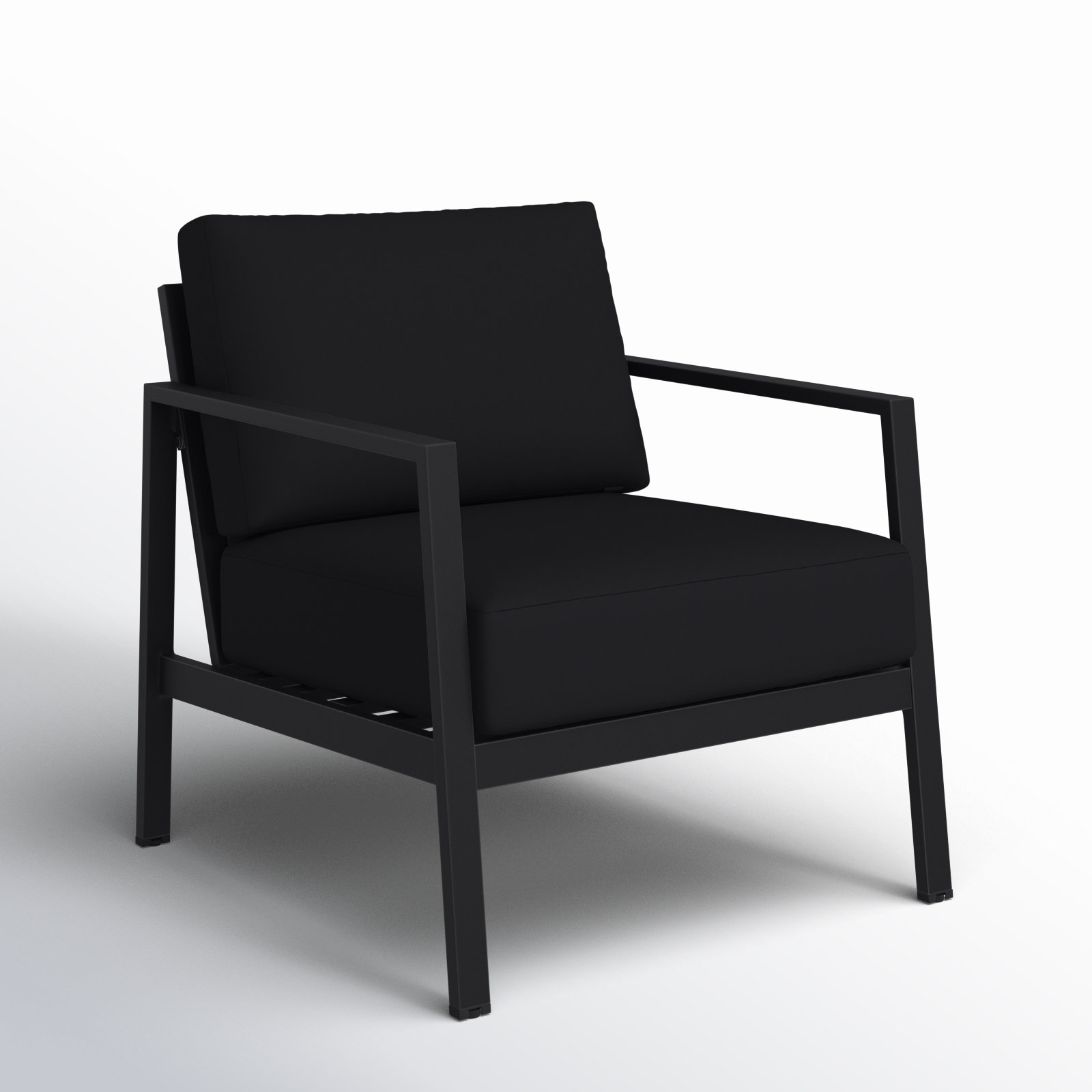 Armando Aluminum Outdoor Lounge Chair, Canvas Black Sunbrella® Canvas, Black