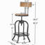 Tabourets de bar pivotants à hauteur réglable