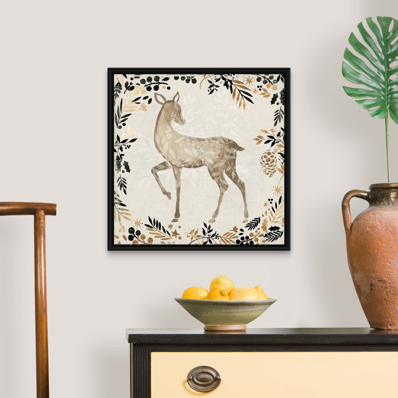 Prancer-reproduction d’art sur toile, 22" H x 22" W x 1.75" D, Cadre noir