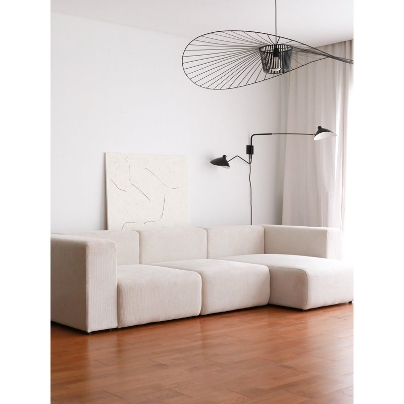 Canapé d’angle, H 35 po x l 120,1 po x P 60,6 po