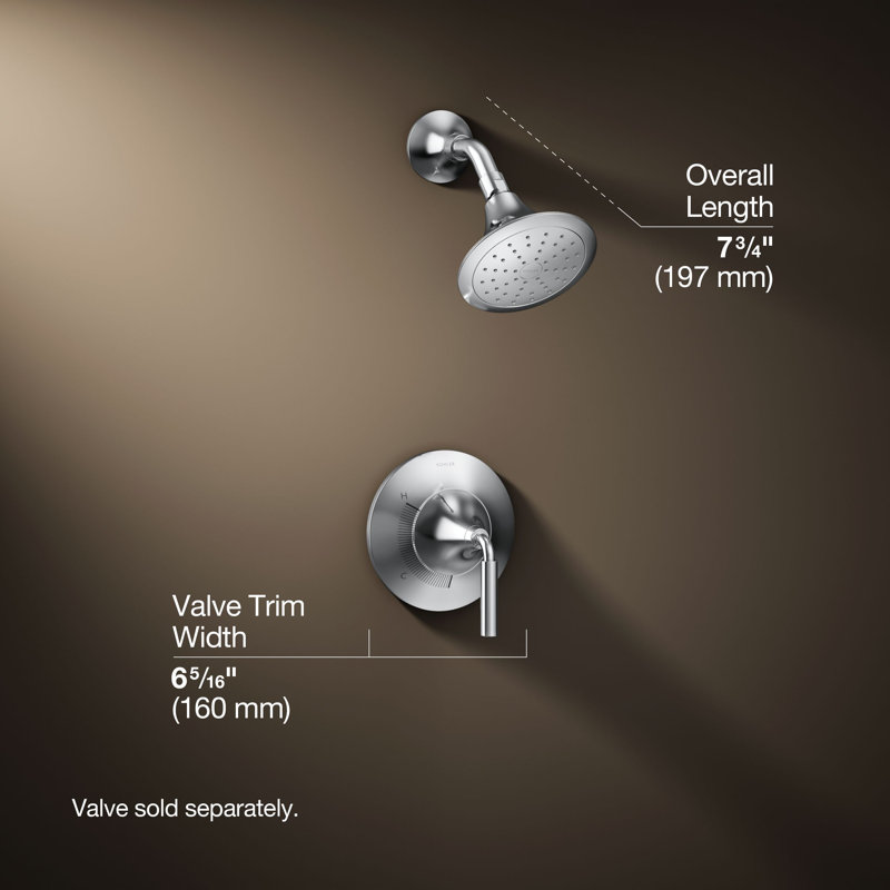 Ensemble de garniture de robinet de douche à pression équilibrée Tone Rite-Temp 1,75 GPM, Chrome poli