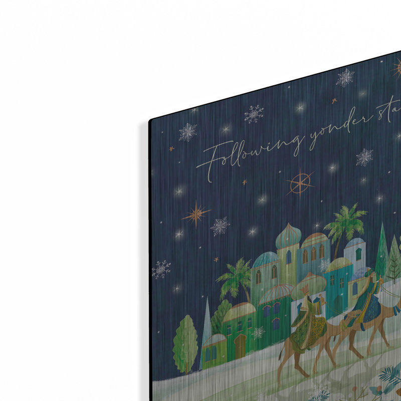  «Three Kings Journey» par Elle Media Group SA, art mural en métal, 12 po x 12 po, H 12 po x l 12 po