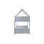 Lit superposé simple de style maison avec barrières de sécurité et échelle intégrée-1585184057